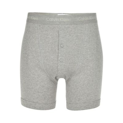 Grey button boxer shorts